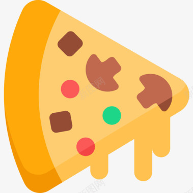 披萨食品配送扁平图标图标