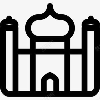 清真寺精神8直线图标图标
