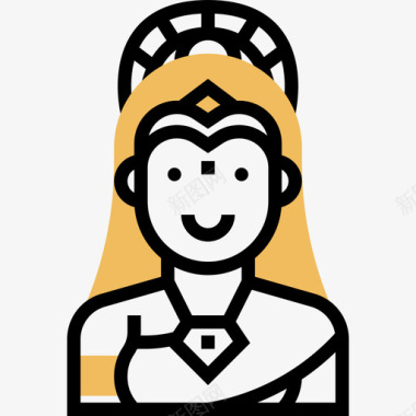 萨拉斯瓦蒂印度教神2黄影图标图标