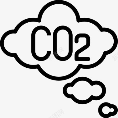 二氧化碳污染10线性图标图标