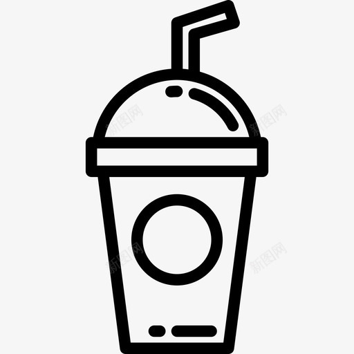 冰咖啡街头食品3直系图标svg_新图网 https://ixintu.com 咖啡 直系 街头 食品