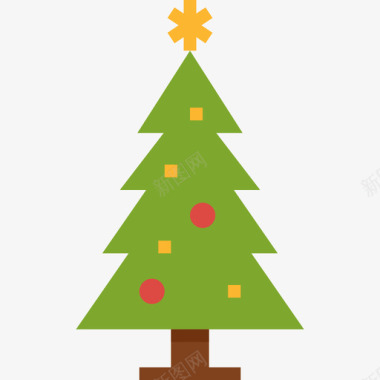 圣诞树圣诞190扁平图标图标