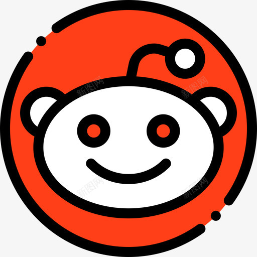 Reddit社交媒体84线性颜色图标svg_新图网 https://ixintu.com Reddit 媒体 社交 线性 颜色