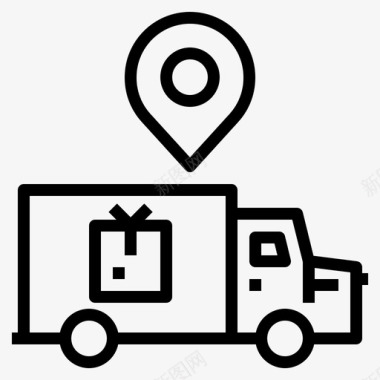 卡车追踪运输电子商务概述图标图标