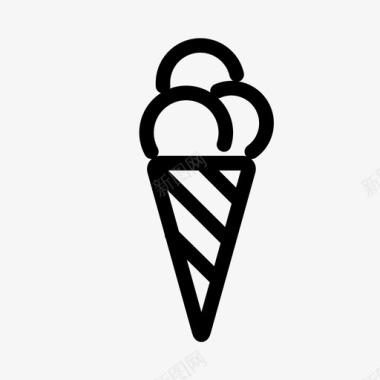 冰淇淋筒甜点点心图标图标