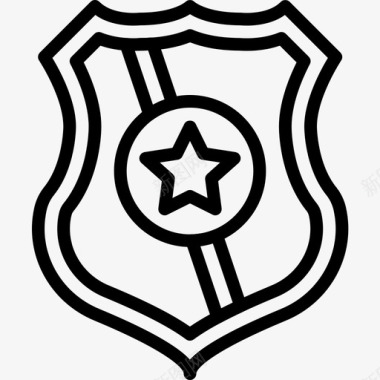 徽章安全73直线型图标图标