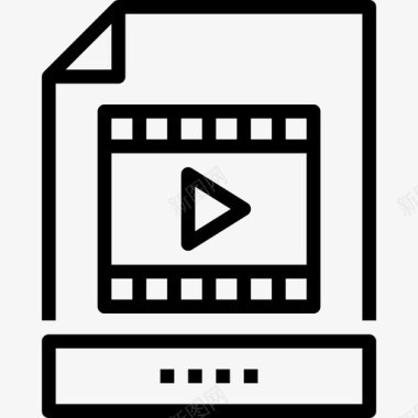 视频文件文件和文件夹13线性图标图标