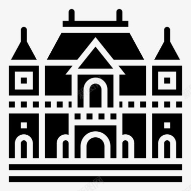 罗丹博物馆建筑博物馆图标图标