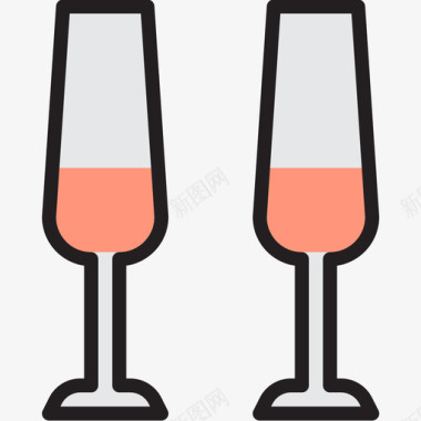 玻璃杯饮料13线性颜色图标图标