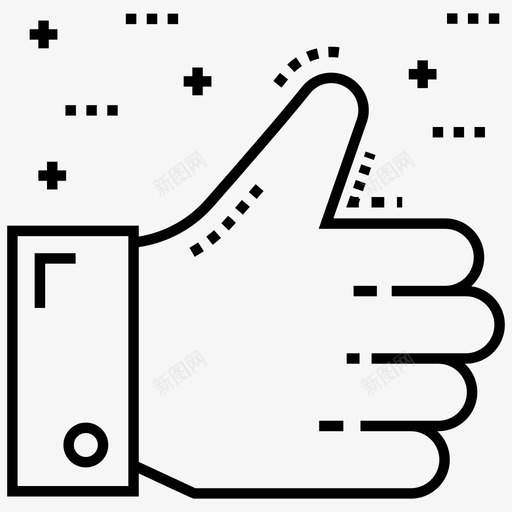 比如很好手势图标svg_新图网 https://ixintu.com 很好 手势 比如 生活技能线图标 社交 竖起大拇指