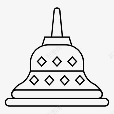 婆罗浮屠佛教建筑图标图标
