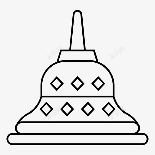 婆罗浮屠佛教建筑图标svg_新图网 https://ixintu.com 亚洲地标 佛教 印度尼西亚著名 婆罗浮屠 建筑 爪哇地标