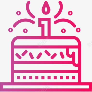 生日蛋糕家庭25梯度图标图标