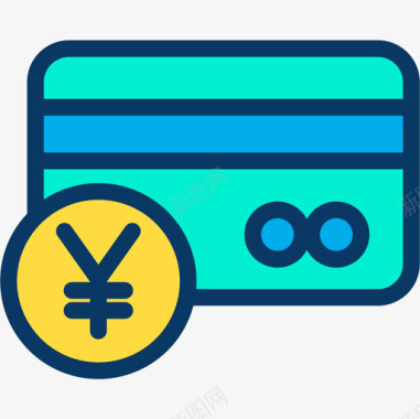 信用卡购物117线性颜色图标图标