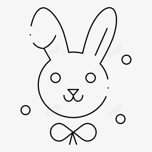 兔子复活节伊斯特提恩虚线图标svg_新图网 https://ixintu.com 伊斯特 兔子 复活节 提恩 虚线