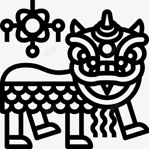 舞狮中国传统图标svg_新图网 https://ixintu.com 中国 中国传统 传统 舞狮