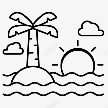 岛假日旅行图标图标