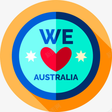 徽章澳大利亚日平装图标图标