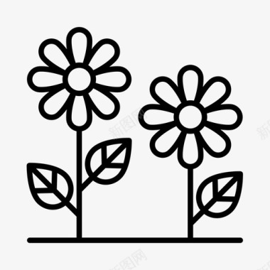 花园植物学花卉图标图标