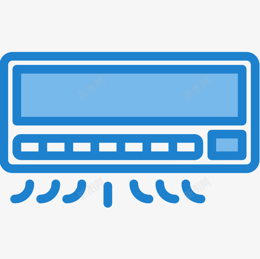 空调电子设备4蓝色图标svg_新图网 https://ixintu.com 电子设备 空调 蓝色