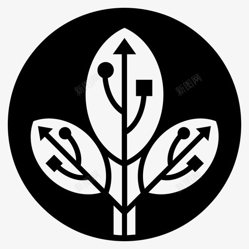 叶usb数据库生态图标svg_新图网 https://ixintu.com usb 存储 数据库 生态 自然
