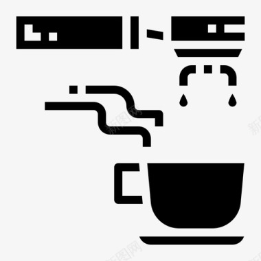 便携式过滤器咖啡咖啡机图标图标