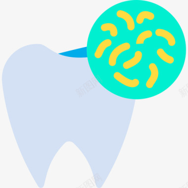 细菌牙科14扁平图标图标