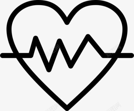 心脏心跳心电图图标图标