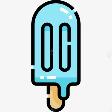 冰棒甜糖果7线性颜色图标图标