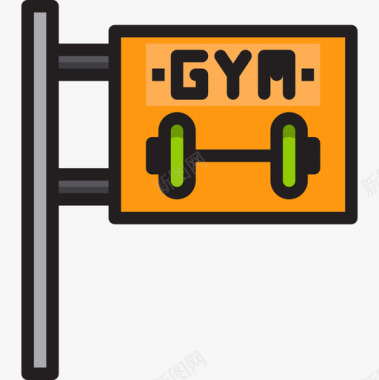 健身房健身房30线性颜色图标图标