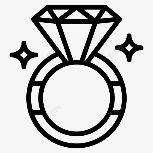 戒指钻石珠宝图标svg_新图网 https://ixintu.com 戒指 爱情偶像 珠宝 结婚戒指 钻石