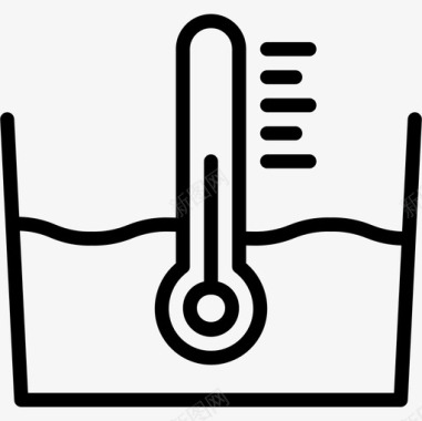 温度洗衣房14轮廓图标图标