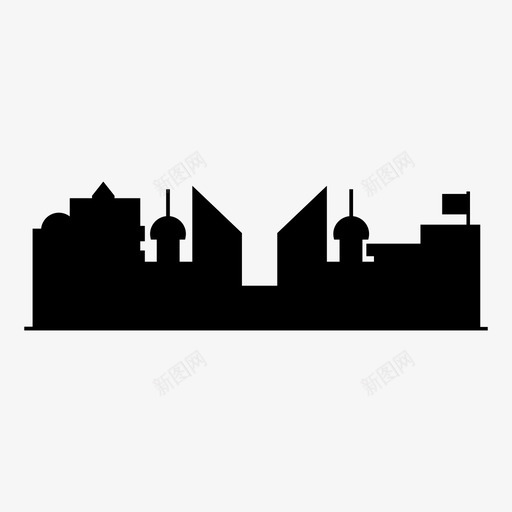 城市建筑大都市图标svg_新图网 https://ixintu.com 城市 塔楼 大都市 天际 建筑 轮廓