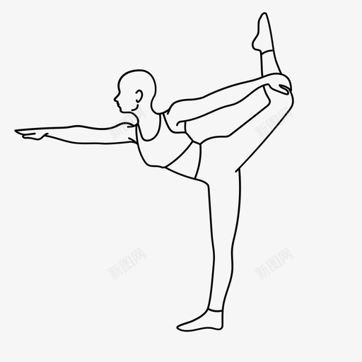 舞者姿势运动专注图标svg_新图网 https://ixintu.com 专注 专注瑜伽 和平 瑜伽 舞者姿势 运动