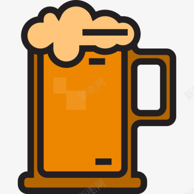啤酒饮料20线性颜色图标图标