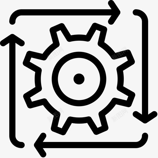 工作流程自动化开发图标svg_新图网 https://ixintu.com 产品管理和全球业务线 工作流程 开发 自动化 运营