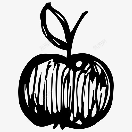 苹果涂鸦食物图标svg_新图网 https://ixintu.com 水果 涂鸦 苹果 食物