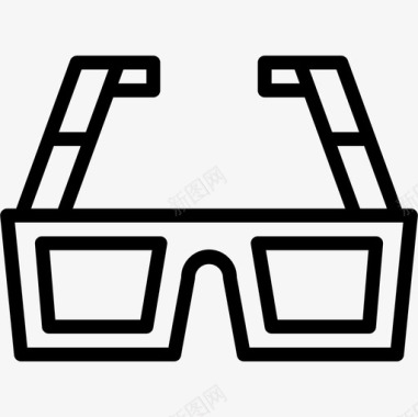 3d眼镜好莱坞线性图标图标