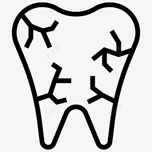 牙齿龋齿牙医图标svg_新图网 https://ixintu.com 人类器官 牙医 牙齿 磨牙 龋齿