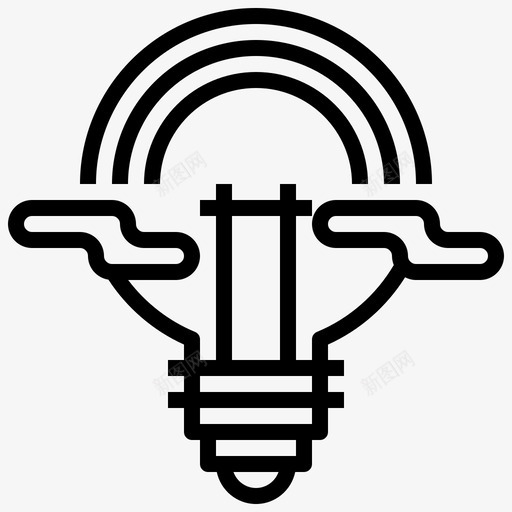 想象力灯泡创意图标svg_新图网 https://ixintu.com 创意 想象力 教育 灯泡