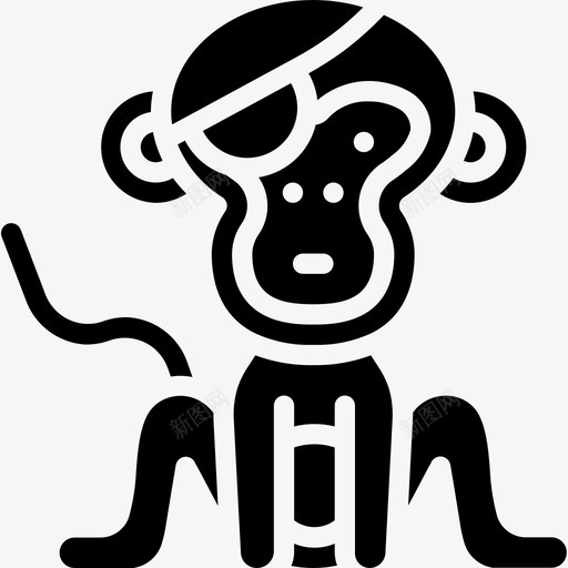 猴子海盗生活2填充图标svg_新图网 https://ixintu.com 填充 海盗生活2 猴子
