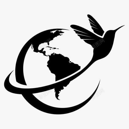 蜂鸟飞翔旅行图标svg_新图网 https://ixintu.com 世界 旅行 蜂鸟 飞翔