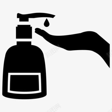 洗手清洁双手绿色瓶子图标图标