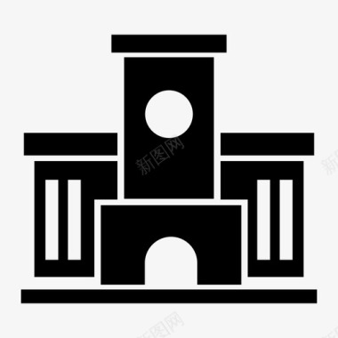 大楼大学小学图标图标