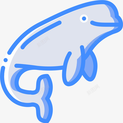 白鲸海洋生物蓝色图标svg_新图网 https://ixintu.com 海洋生物 白鲸 蓝色