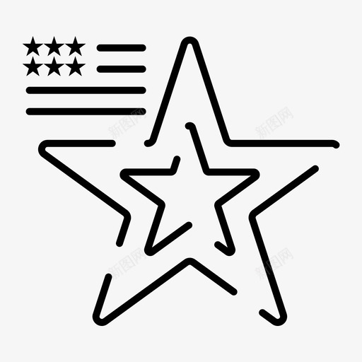 星星美国国旗图标svg_新图网 https://ixintu.com 国旗 星星 美国 虚线 规则