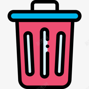 垃圾桶文件和文件37线性颜色图标图标