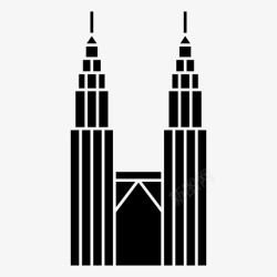 马来西亚国家石油公司马来西亚国家石油公司双子塔东盟大厦吉隆坡地标图标高清图片