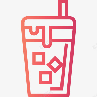 冰咖啡咖啡店86梯度图标图标