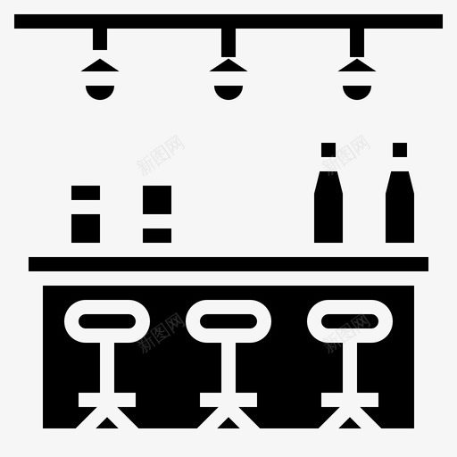 酒吧酒类酒瓶图标svg_新图网 https://ixintu.com 晚餐 酒吧 酒瓶 酒类 餐厅